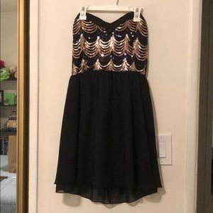 Sequin Strapless Cocktail Dress
